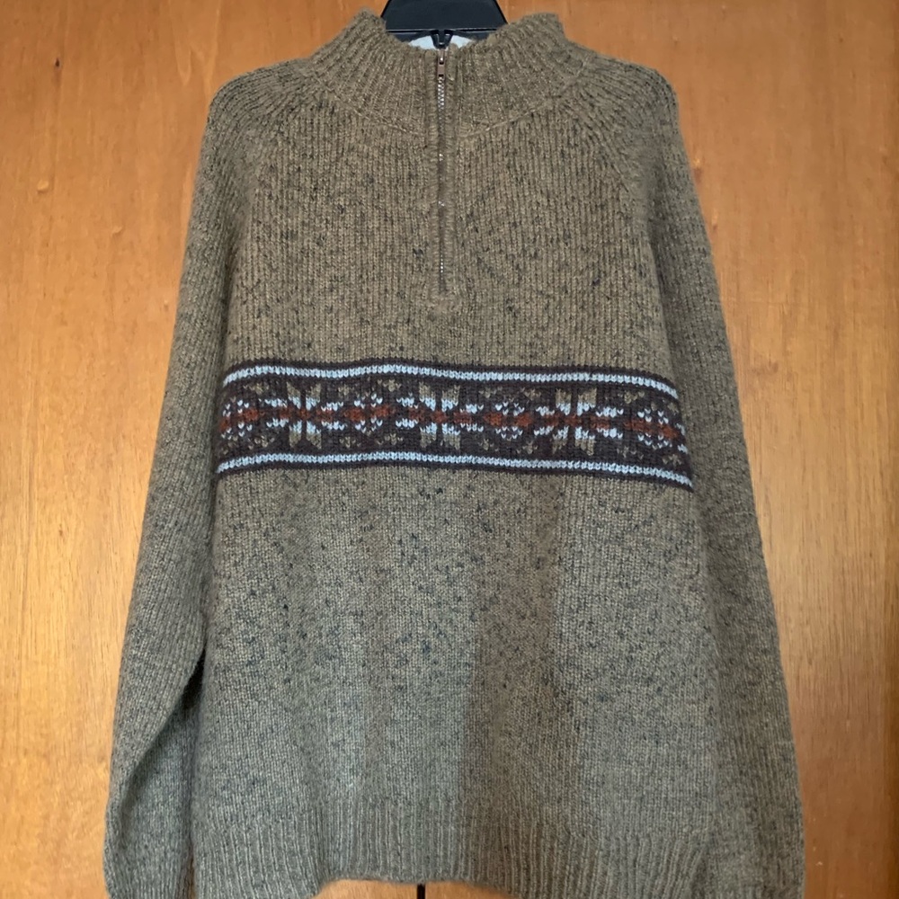 Mens Field Gear Pull Over Zip Sweater XXL